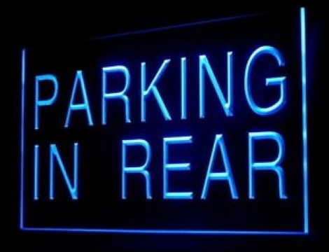 Parking In Rear Car Park LED Neon Sign